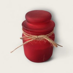 Dekorativna mirisna svijeća od prirodnog sojinog voska u staklenoj posudi , izrađena ručnim radom , prigodna za poklon ili dekoraciju interijera