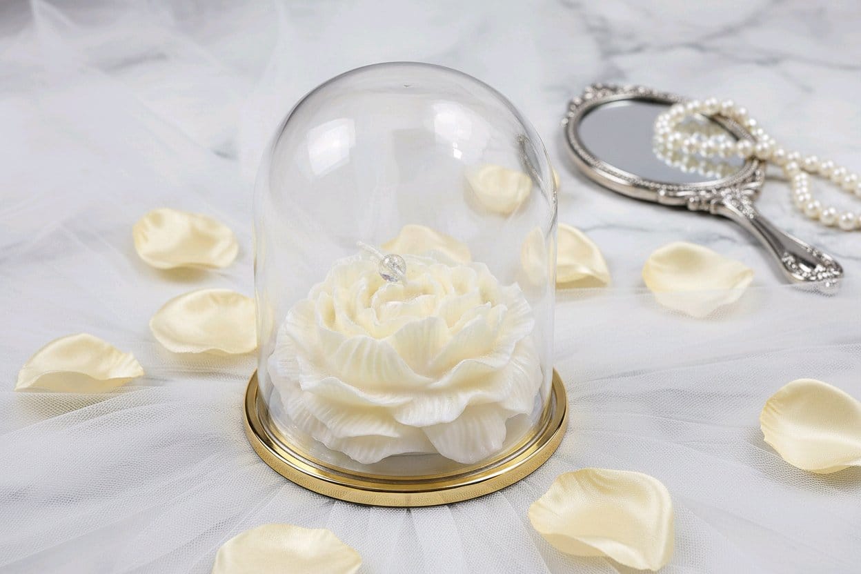 Dekorativna mirisna svijeća izrađena ručnim radom u kalupu, prigodna za poklon ili dekoraciju interijera