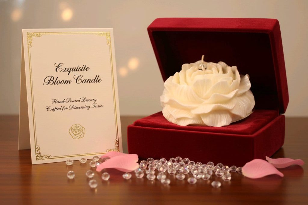 Dekorativna mirisna svijeća od prirodnog sojinog voska izrađena ručnim radom u kalupu, prigodna za poklon ili dekoraciju interijera