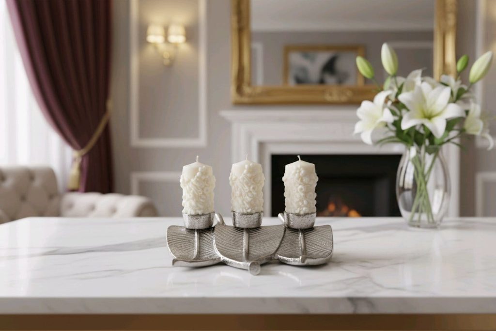 Dekorativna mirisna svijeća izrađena ručnim radom u kalupu, prigodna za poklon ili dekoraciju interijera