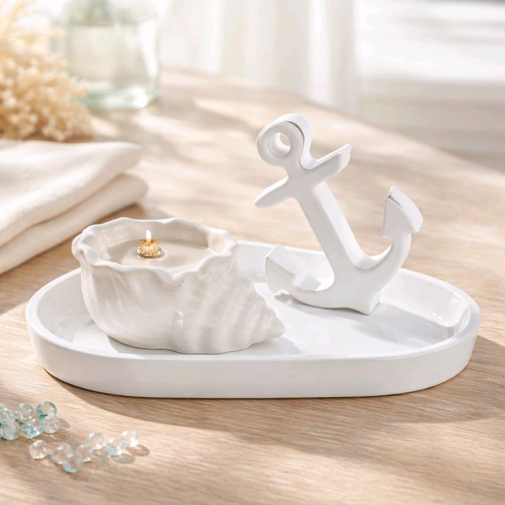 Dekorativni podložak, mirisna svijeća i dekorativni predmet urađeni od kvalitetnog gipsa za modeliranje i prirodnog sojinog voska