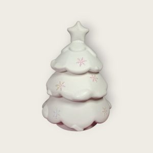 Dekorativna posuda u obliku jelke dolazi u tri dijela. Urađena je od kvalitetnog gipsa za modeliranje , jako lijepi primjerak za dekoraciju i držanje sitnih predmeta