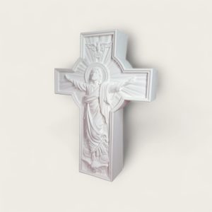 Dekorativni predmet križ urađen od kvalitetnog gipsa za modeliranje