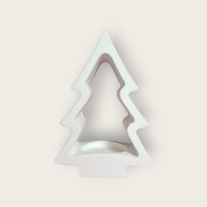 Dekorativni svijećnjak držač lučice ručno izrađen od kvalitetnog gipsa za modeliranje , prigodan za božičnu dekoraciju