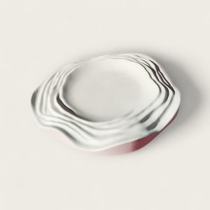 Dekorativni pladanj za podložak mirisne svijeće od prirodnog sojinog voska , ručno izrađen od kvalitetnog gipsa za modeliranje.